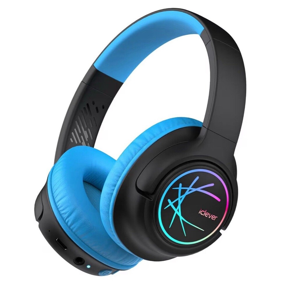 iClever Kids Bluetooth Headphones with LED Lights BTH18 Safe Volume 74/85dBA ...
